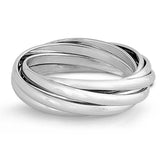 Sterling Silver Fancy Multi-Band Ring with Face Width of 7MM