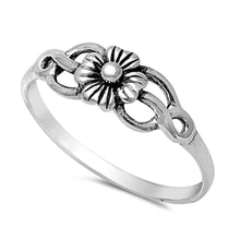 Load image into Gallery viewer, Sterling Silver Plumeria Celtic Design Ring with Face Width of 6MM