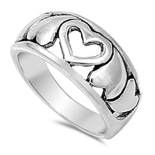 Load image into Gallery viewer, Sterling Silver Fancy Upside Down Heart with One Open Cut HeartAnd Face Width of 10MM
