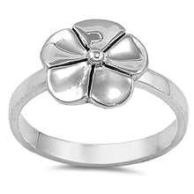 Load image into Gallery viewer, Sterling Silver Simply Modish Plumeria Ring with Face Width of 12MM