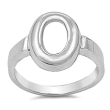 Load image into Gallery viewer, Sterling Silver Plain Open Cut Oval Design Ring with Face Height of 15MM
