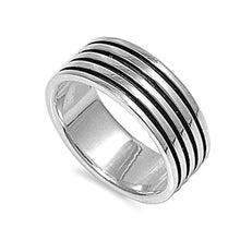 Load image into Gallery viewer, Sterling Silver Lines Shaped Plain RingsAnd Band Width 8mm