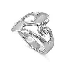 Load image into Gallery viewer, Sterling Silver Leaf Shaped Plain RingsAnd Face Height 14mmAnd Band Width 4mm