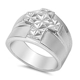 Sterling Silver Cross Shaped Plain RingsAnd Face Height 15mmAnd Weight 12grams