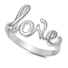 Load image into Gallery viewer, Sterling Silver Fancy Cursive  love  Ring with Face Height of 7MM
