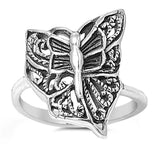Sterling Silver Butterfly Shaped Plain RingsAnd Face Height 21mm