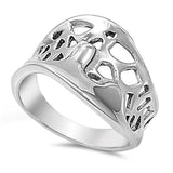 Sterling Silver Braid Shaped Plain RingsAnd Face Height 14mmAnd Band Width 4mm
