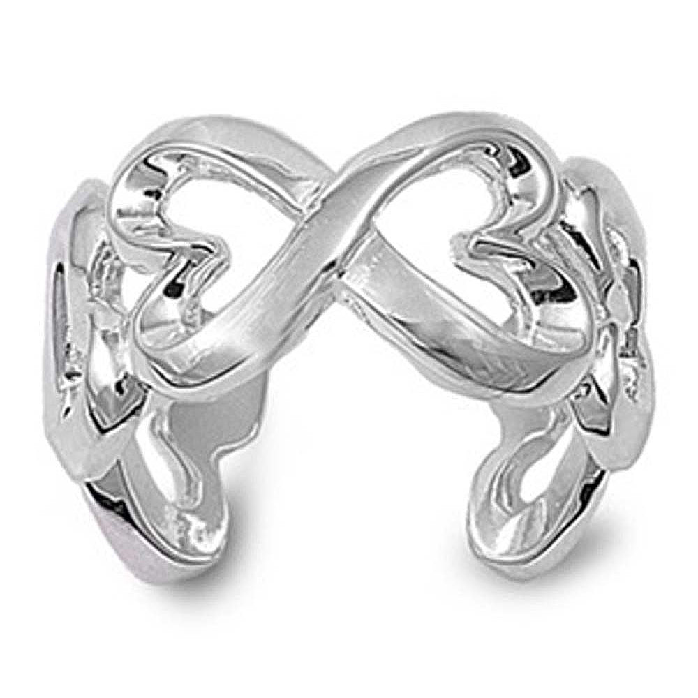 Sterling Silver Hearts Shaped Plain RingsAnd Band Width 10mm