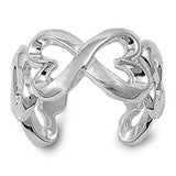 Sterling Silver Hearts Shaped Plain RingsAnd Band Width 10mm