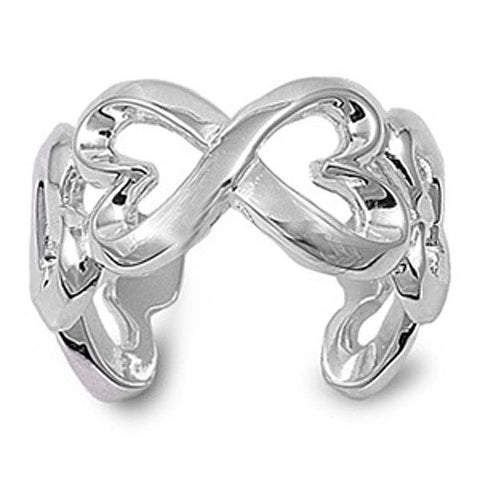 Sterling Silver Hearts Shaped Plain RingsAnd Band Width 10mm