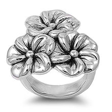 Load image into Gallery viewer, Sterling Silver Plumeria Flower Shaped Plain RingsAnd Face Height 29mmAnd Band Width 5mm