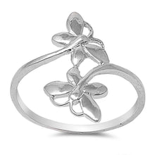 Load image into Gallery viewer, Sterling Silver Fashion Double Butterfly Ring with Face Height of 21MM