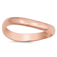 Load image into Gallery viewer, Sterling Silver Rose Gold Plated Thumb Ring Shaped Plain RingsAnd Face Height 3mm