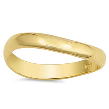 Load image into Gallery viewer, Sterling Silver Yellow Gold Plated Thumb Ring Shaped Plain RingsAnd Face Height 3mm