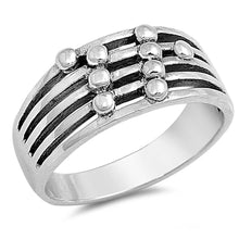 Load image into Gallery viewer, Sterling Silver Fancy with Ball Wide Band RingAnd Face Height of 11MM