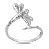 Sterling Silver Stylish Dragonfly Ring with Face Height of 19MM