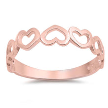 Load image into Gallery viewer, Sterling Silver Rose Gold Plated Alternate Multiple Upside Down Ring with Face Height of 4 MM