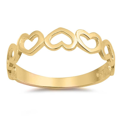 Sterling Silver Yellow Gold Plated Alternate Multiple Upside Down Ring with Face Height of 4 MM