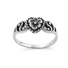 Load image into Gallery viewer, Sterling Silver Modish Fancy Heart and Plumeria with Face Height of 8MM