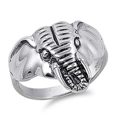 Sterling Silver Elephant Band Shaped Plain RingsAnd Face Height 16mmAnd Band Width 3mm