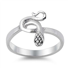 Load image into Gallery viewer, Sterling Silver Stylish Snake Ring with Face Height of 14MM