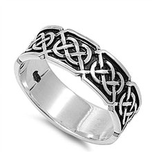 Load image into Gallery viewer, Sterling Silver Celtic Shaped Plain RingsAnd Face Height 7mmAnd Band Width 7mm
