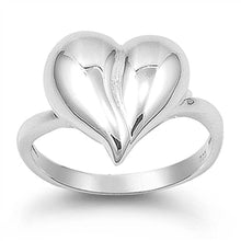 Load image into Gallery viewer, Sterling Silver Heart Shaped Plain RingsAnd Face Height 15mmAnd Band Width 2mm