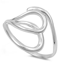 Load image into Gallery viewer, Sterling Silver Open Cut Heart Ring with Face Height of 16MM