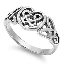 Load image into Gallery viewer, Sterling Silver Celtic Heart Ring