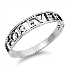 Load image into Gallery viewer, Sterling Silver Cursive Forever Ring with Face Height of 5MM