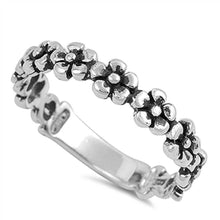 Load image into Gallery viewer, Sterling Silver Fancy Vintage Multi Flower Design Ring with Face Height of 6MM
