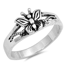 Load image into Gallery viewer, Sterling Silver Butterfly Ring with Face Height of 7MM
