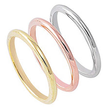 Load image into Gallery viewer, Sterling Silver Three Tone Rolling Shaped Plain RingsAnd Band Width 2.2mm
