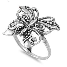 Load image into Gallery viewer, Sterling Silver Artistic Butterfly Design with Fcae Height of 19MM