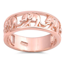 Load image into Gallery viewer, Sterling Silver Rose Gold Plated Elephant Shaped Plain RingsAnd Face Height 7mm