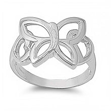 Load image into Gallery viewer, Sterling Silver Fancy Elegant Butterfly Ring with Face Height of 15MM