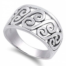 Load image into Gallery viewer, Sterling Silver Multi Spiral Wide Band Ring with Face Height of 12MM