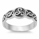 Sterling Silver Fancy Celtic Knot Band Ring with Face Height of 7MM