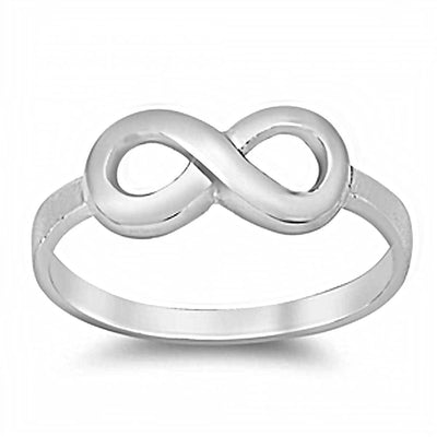Sterling Silver Infinity Ring with Face Height of 7MM