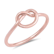 Load image into Gallery viewer, Sterling Silver Rose Gold Plated Love Knot Shaped Plain RingsAnd Face Height 7mmAnd Wire Thickness 1.35mm