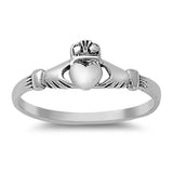 Sterling Silver Claddagh Ring with Face Height of 6MM