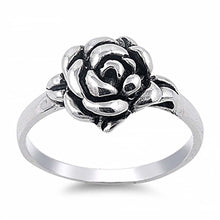 Load image into Gallery viewer, Sterling Silver Rose Ring with Face Height of 11MM