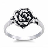 Sterling Silver Rose Ring with Face Height of 11MM