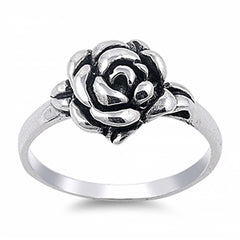 Sterling Silver Rose Ring with Face Height of 11MM