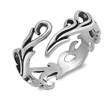 Load image into Gallery viewer, Sterling Silver Fancy Tribal Bali Ring with Face Height of 5MM