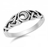 Sterling Silver Celtic Moon with Face Height of 6MM