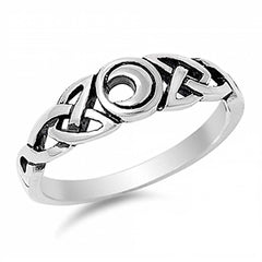 Sterling Silver Celtic Moon with Face Height of 6MM