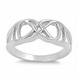 Sterling Silver Fancy Infinity Ring with Face Height of 8MM