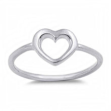 Load image into Gallery viewer, Sterling Silver Plain Heart Ring with Face Height of 6MM
