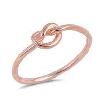 Load image into Gallery viewer, Sterling Silver Rose Gold Plated Love Knot RingAnd Face Height 5MM